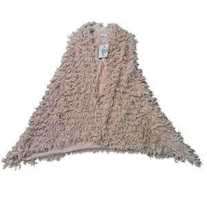 NWT‎ Boutique Shaggy Vest in light pink size 10